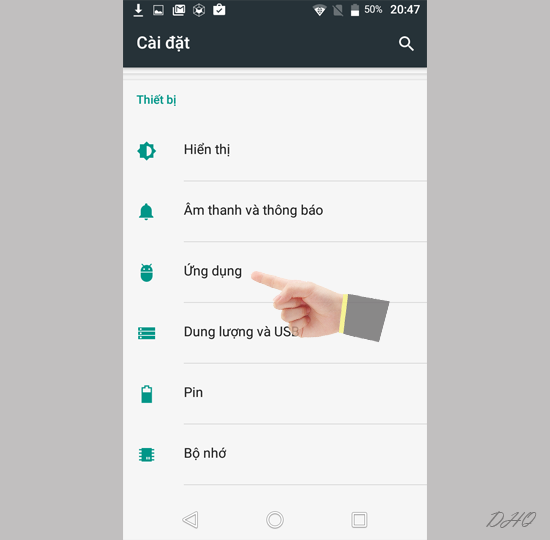 Chọn ứng dụng